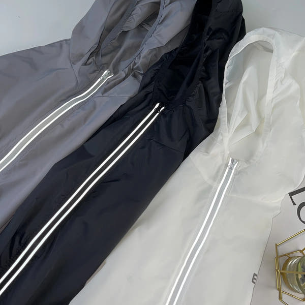 New Essentials nylon Sunscreen clothing Reflective Letter breathable Quick drying Loose Zipper Jacket Unisex Hip Hop Thin Coat