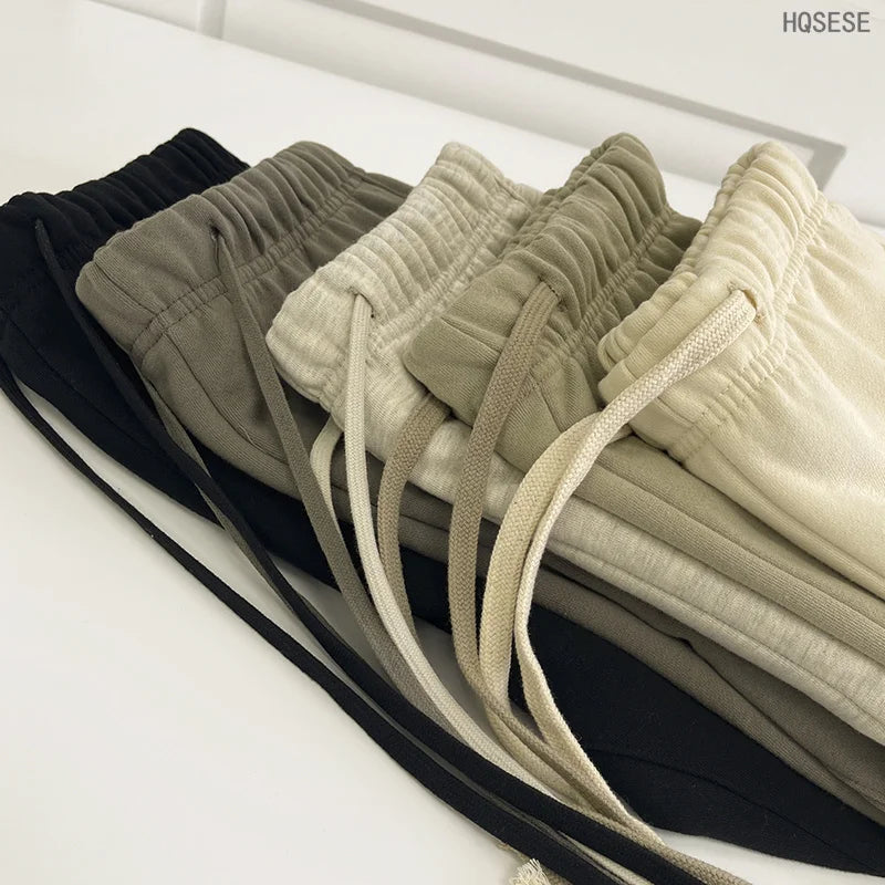 QAMIS™ Essentials Oversized Reflective Sweatpants — 100% Cotton, Unisex Streetwear