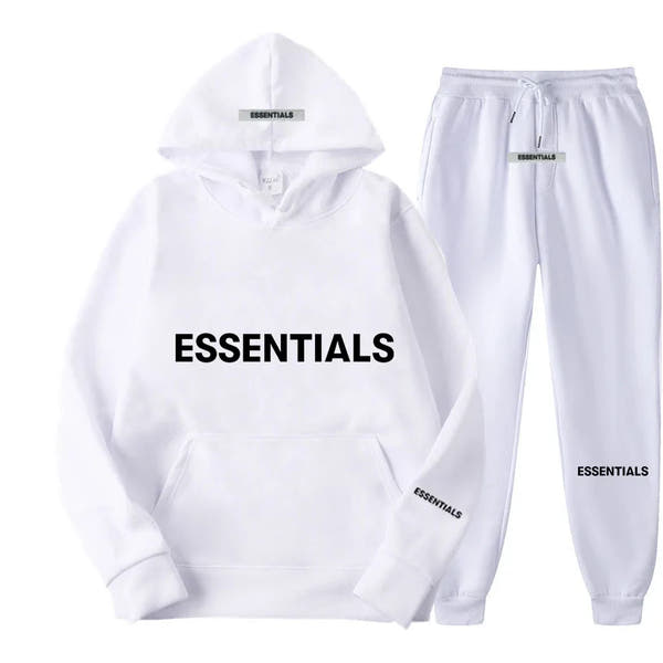 Unisex Essentials Reflective Letter Hoodie Set - Streetwear Fashion