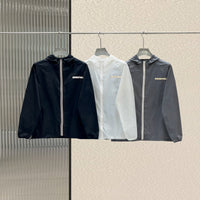 New Essentials nylon Sunscreen clothing Reflective Letter breathable Quick drying Loose Zipper Jacket Unisex Hip Hop Thin Coat