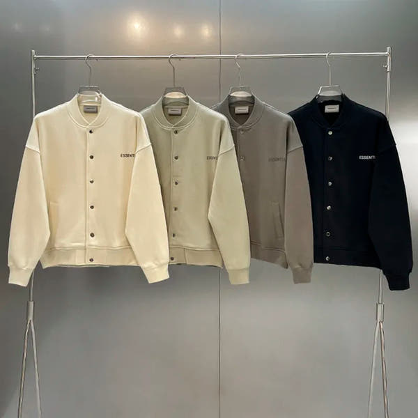 Oversized Men ESSENTIALS Baseball Jacket Reflective Letter Print High Quality Coat Hip Hop Men's and Women's Jackets