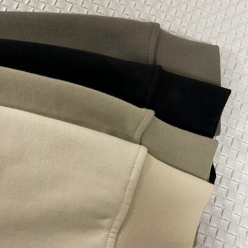 New Men ESSENTIALS Half Zip stand collar Sweatshirt Silica gel Print Logo hoodie Loose Hip hop Unisex streetwear Pullover