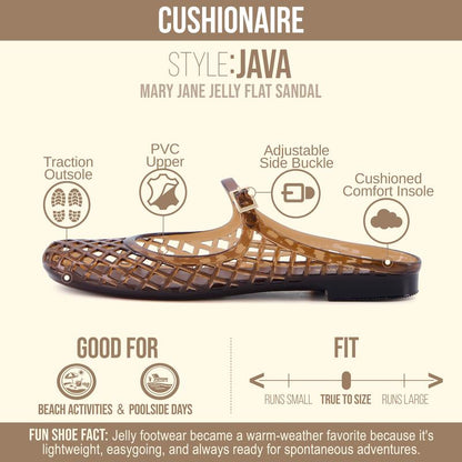 NESTILY Java Jelly Flats™ — Waterproof Mary Jane Mule | Adjustable Strap | Closed Toe | Summer Jelly Sandal