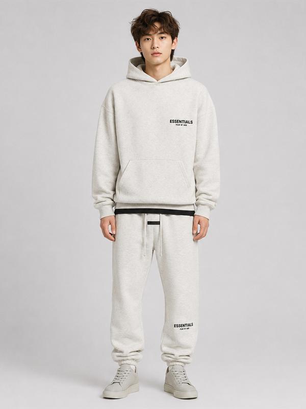 ess hoodie set light oatmeal