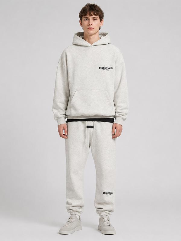 ess hoodie set light oatmeal