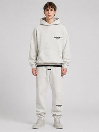 ess hoodie set light oatmeal
