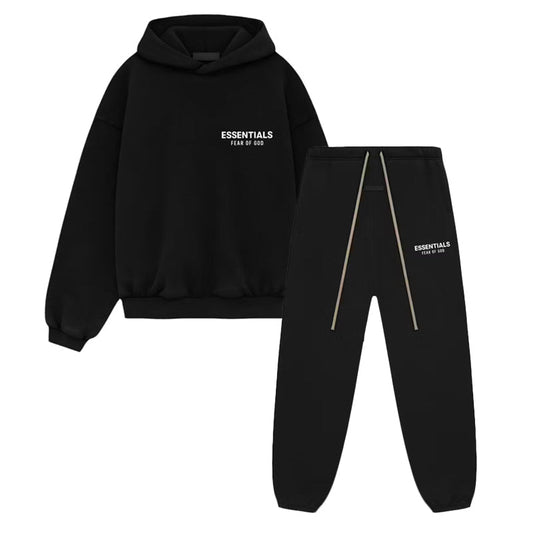 NESTILY™ Essentials Hoodie Set — Unisex · Relaxed Fit · Black