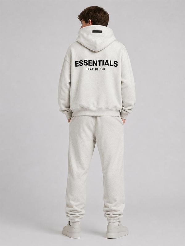 ess hoodie set light oatmeal