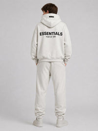 ess hoodie set light oatmeal