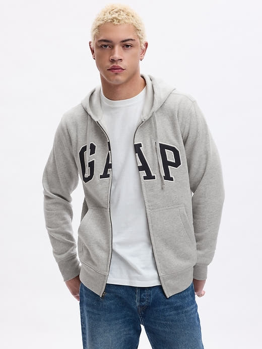 Gap VintageSoft Arch Logo Full-Zip Hoodie – Classic Comfort with a Relaxed Fit