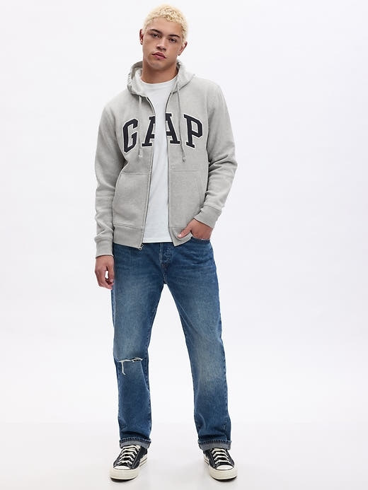 Gap VintageSoft Arch Logo Full-Zip Hoodie – Classic Comfort with a Relaxed Fit