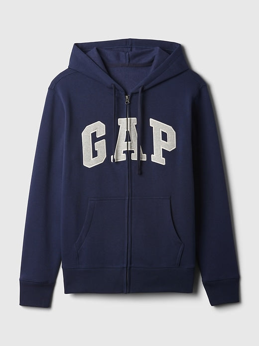 Gap VintageSoft Arch Logo Full-Zip Hoodie – Classic Comfort with a Relaxed Fit