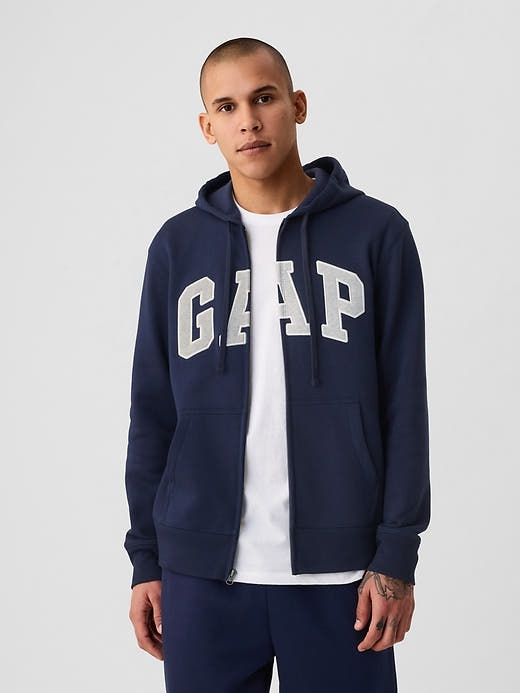 Gap VintageSoft Arch Logo Full-Zip Hoodie – Classic Comfort with a Relaxed Fit