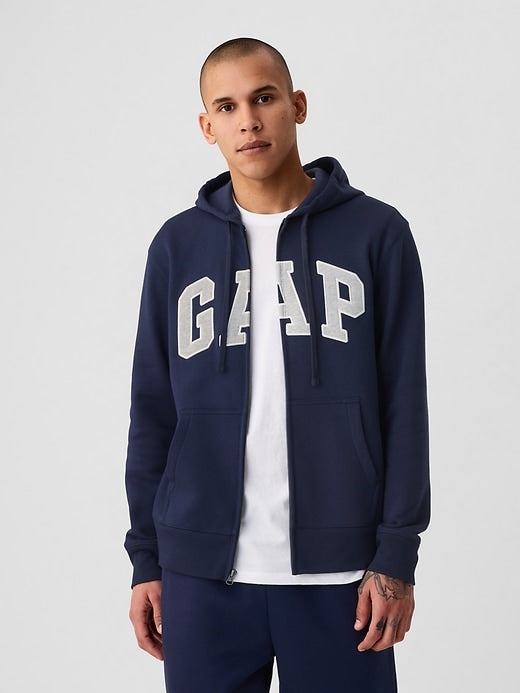Gap VintageSoft Arch Logo Full-Zip Hoodie – Classic Comfort with a Relaxed Fit