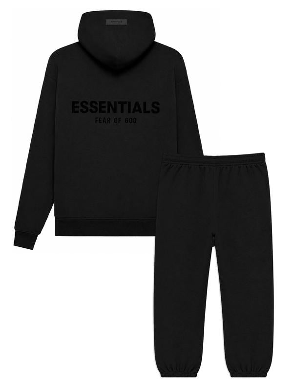 black ess hodie set