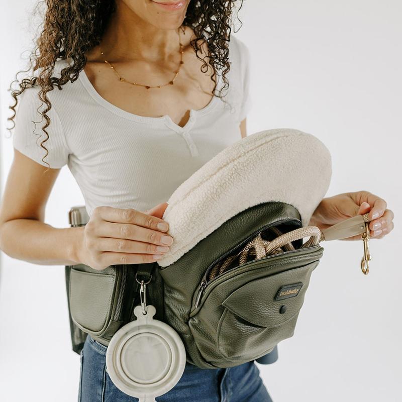 NESTILY HipCarry Pro™ — Hip Seat Dog Carrier | Shearling Comfort | Built-In Storage | Hands-Free | Fits Dogs Up to 15 lbs