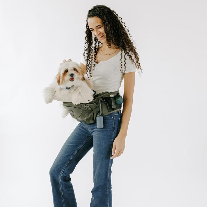 NESTILY HipCarry Pro™ — Hip Seat Dog Carrier | Shearling Comfort | Built-In Storage | Hands-Free | Fits Dogs Up to 15 lbs