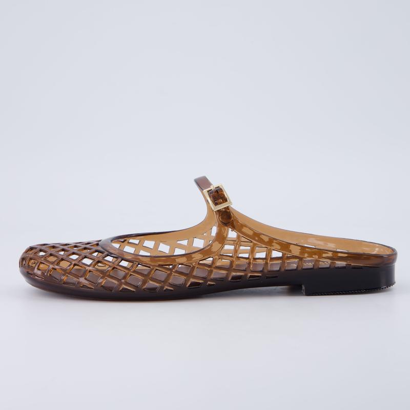NESTILY Java Jelly Flats™ — Waterproof Mary Jane Mule | Adjustable Strap | Closed Toe | Summer Jelly Sandal
