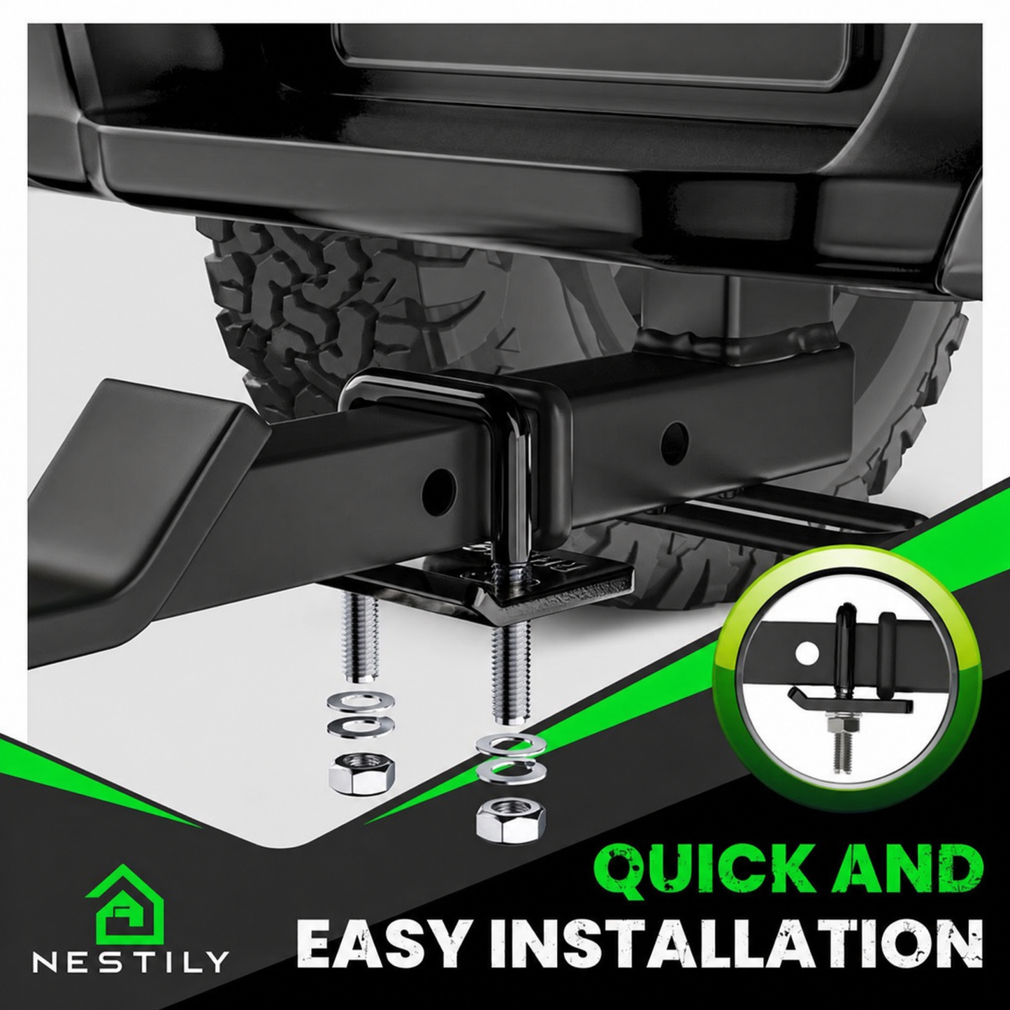 NESTILY HitchGuard Pro™ — Heavy-Duty Anti-Rattle Hitch Tightener