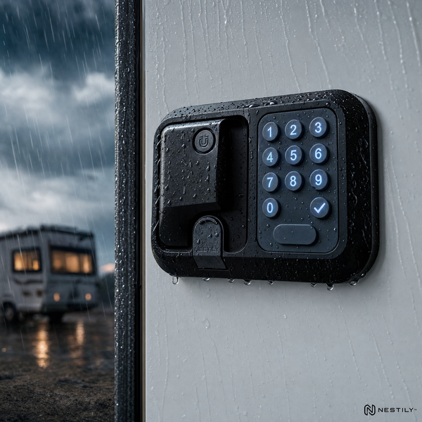 NESTILY™ SmartLock Pro — Keyless Heavy-Duty RV Door Lock | Fits 98% of RVs | Keypad + Remote Fob + Backup Key
