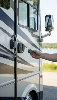 NESTILY Guard Pro™ – Keyless Heavy-Duty RV Door Lock | Fits 98% of RVs | Fob + Keypad