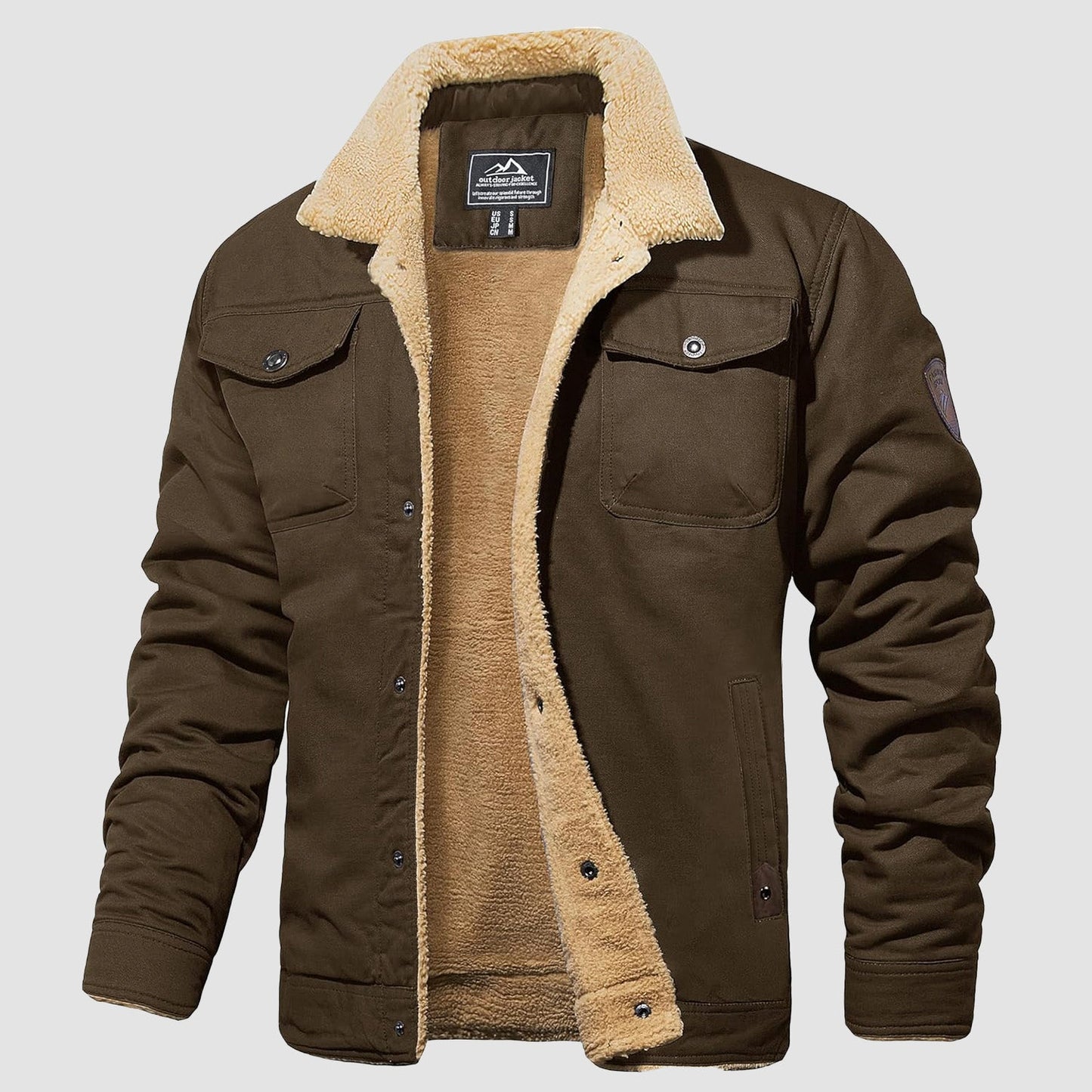 QAMIS™ Men’s Sherpa-Lined Jacket with Multi Pockets