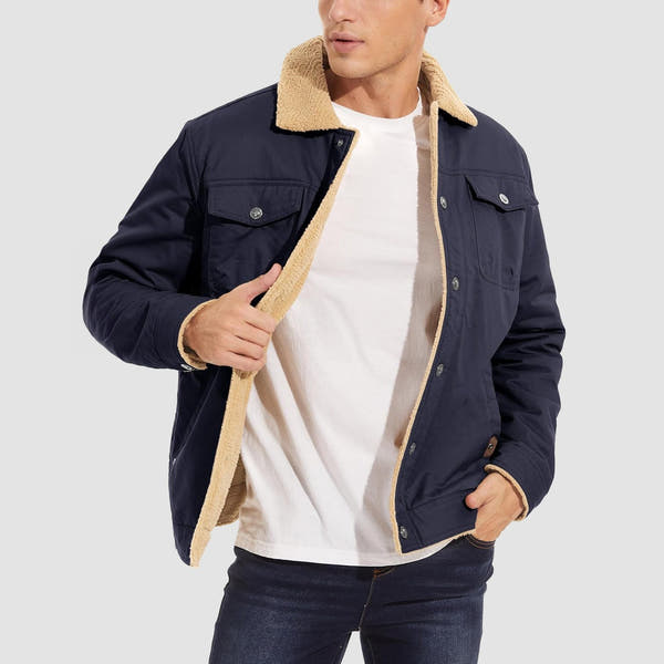 QAMIS™ Men’s Sherpa-Lined Jacket with Multi Pockets