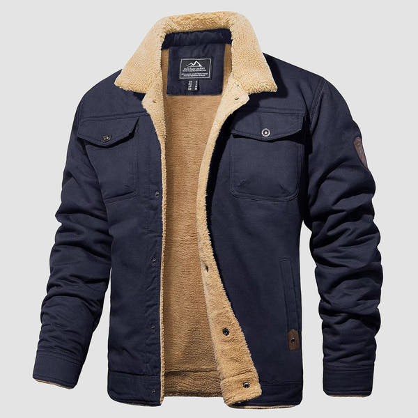 QAMIS™ Men’s Sherpa-Lined Jacket with Multi Pockets