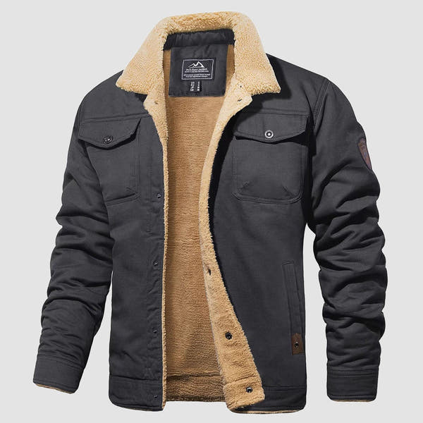 QAMIS™ Men’s Sherpa-Lined Jacket with Multi Pockets