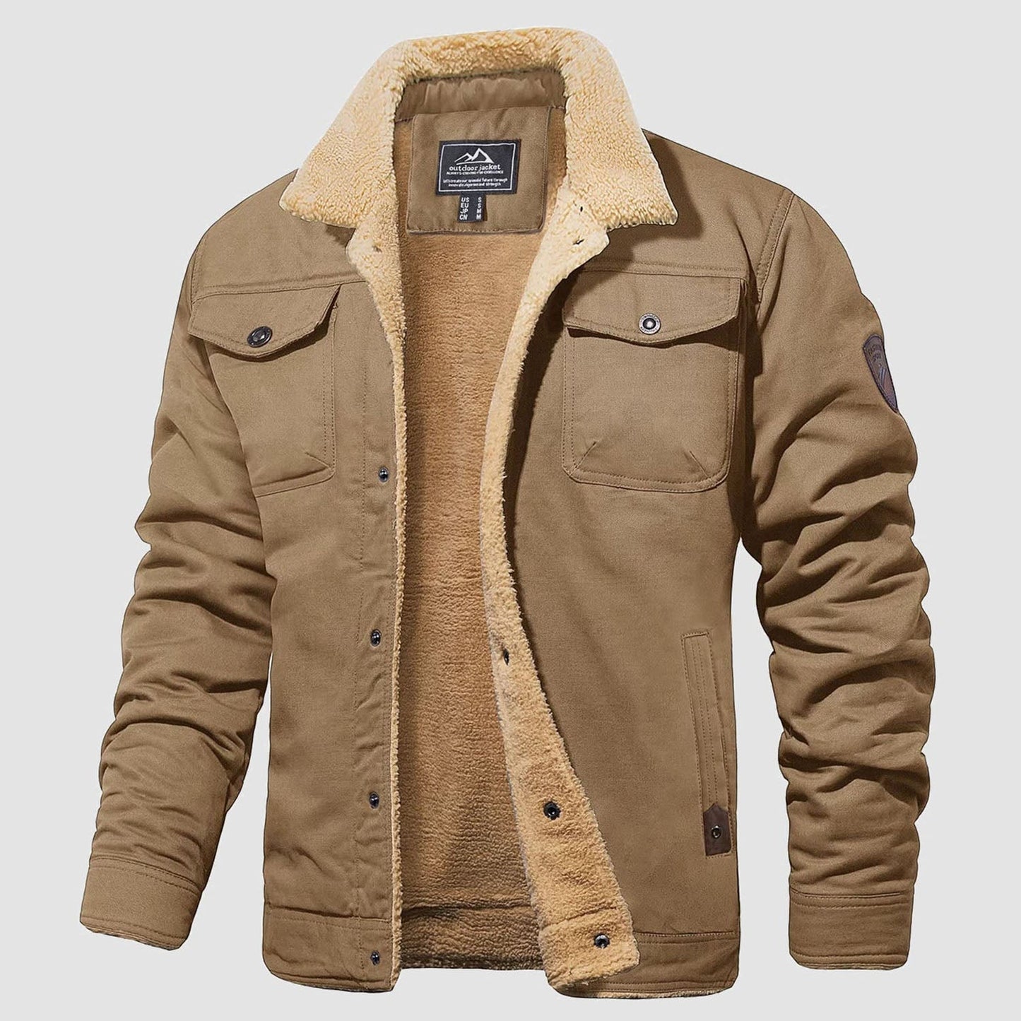 QAMIS™ Men’s Sherpa-Lined Jacket with Multi Pockets