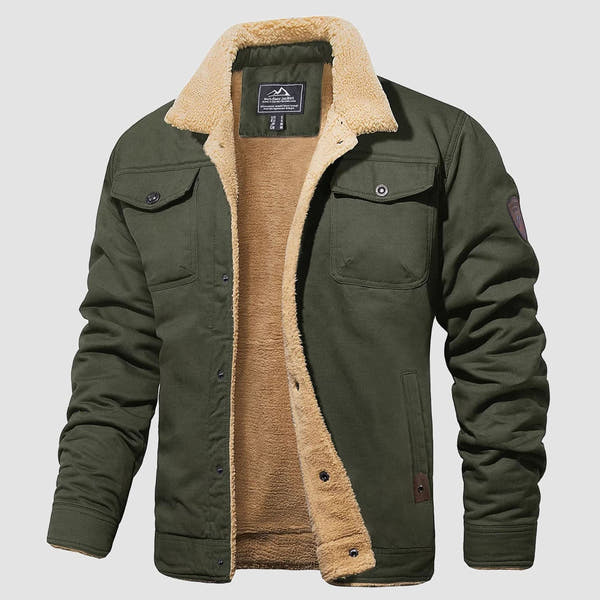 QAMIS™ Men’s Sherpa-Lined Jacket with Multi Pockets