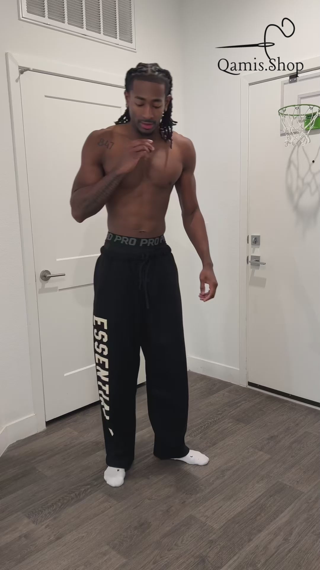 QAMIS™ Essentials Oversized Reflective Sweatpants — 100% Cotton, Unisex Streetwear video