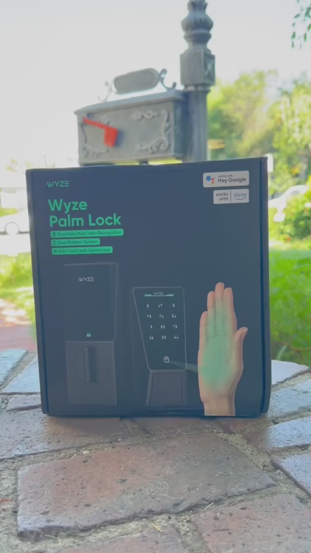 QAMIS PalmLock™ Smart Keyless Door Lock – Palm Recognition, 2 Fobs, Auto-Lock, Weatherproof video