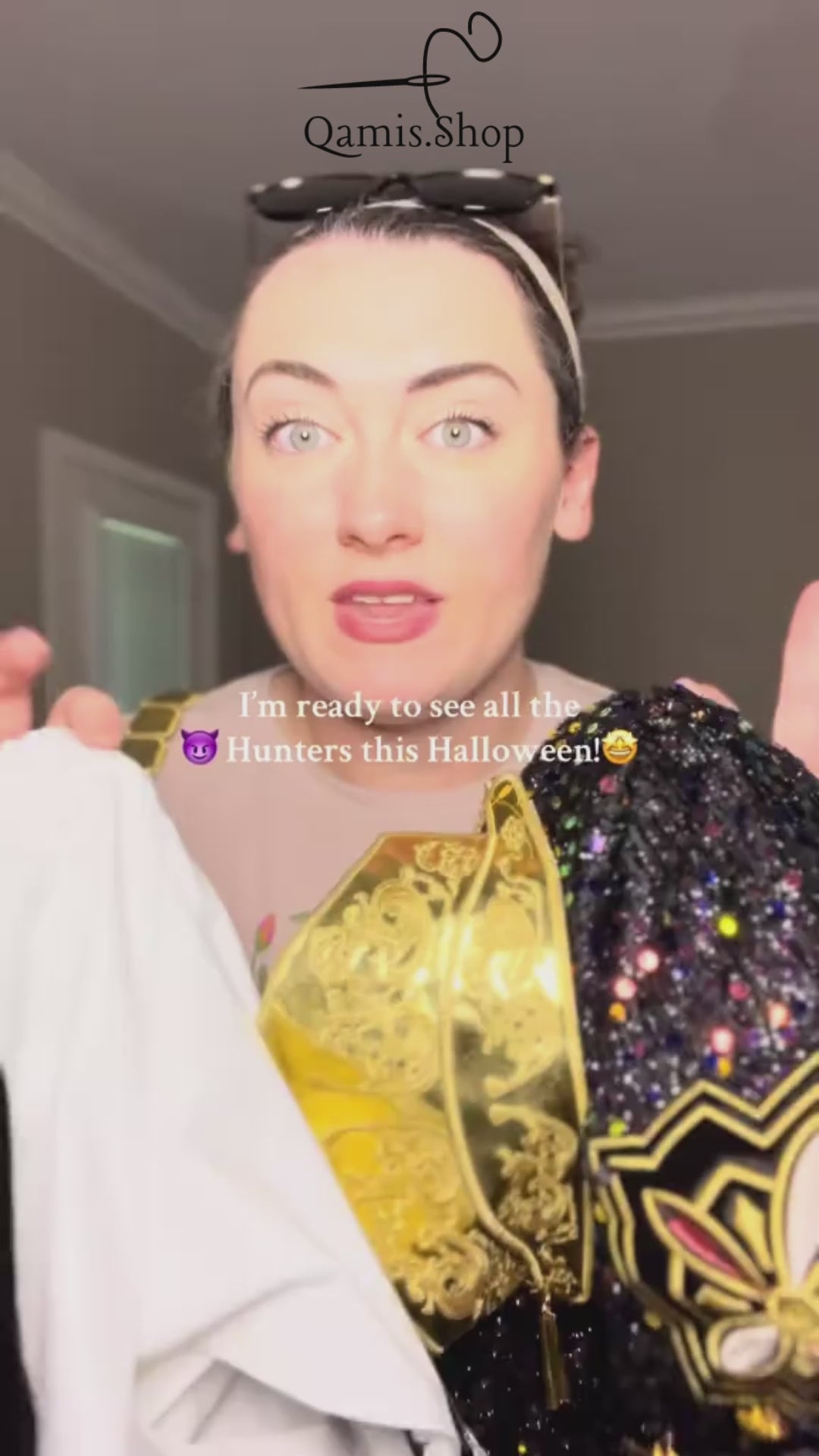 K-Pop Demon Hunter™ Children’s Halloween Costume — Gold Sequin Performance Outfit for Kids video