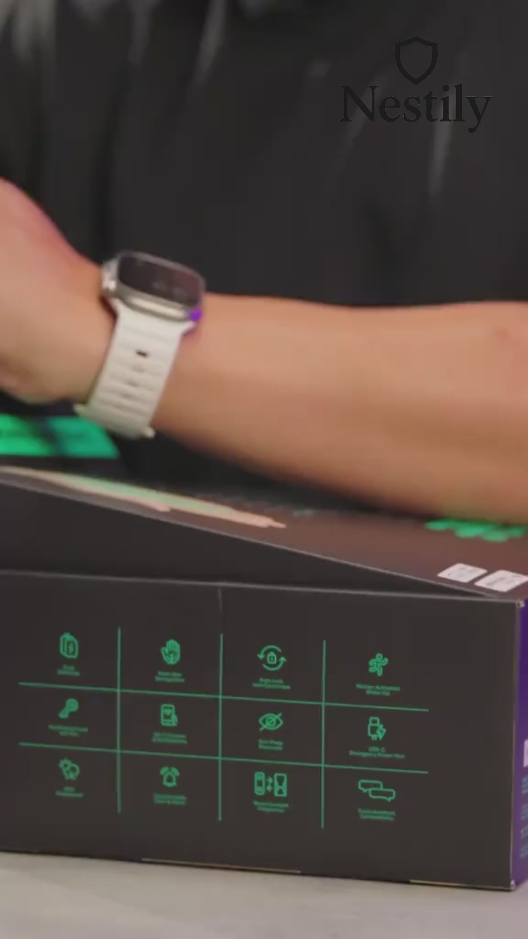 QAMIS PalmLock™ Smart Keyless Door Lock – Palm Recognition, 2 Fobs, Auto-Lock, Weatherproof video