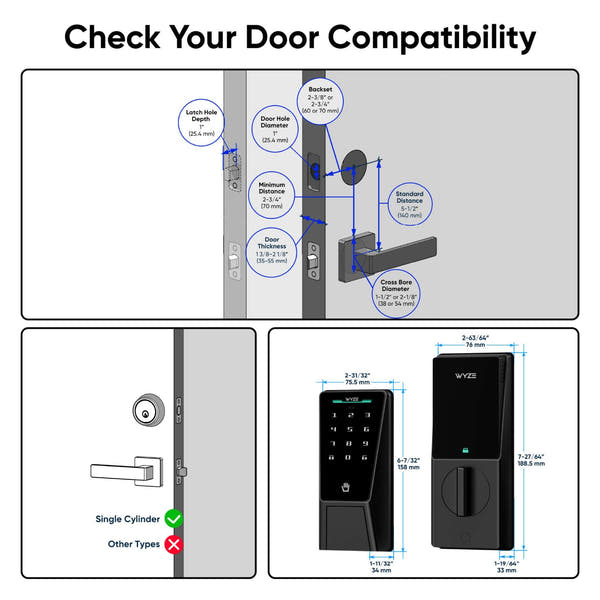 QAMIS PalmLock™ Smart Keyless Door Lock – Palm Recognition, 2 Fobs, Auto-Lock, Weatherproof
