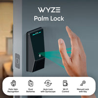 QAMIS PalmLock™ Smart Keyless Door Lock – Palm Recognition, 2 Fobs, Auto-Lock, Weatherproof