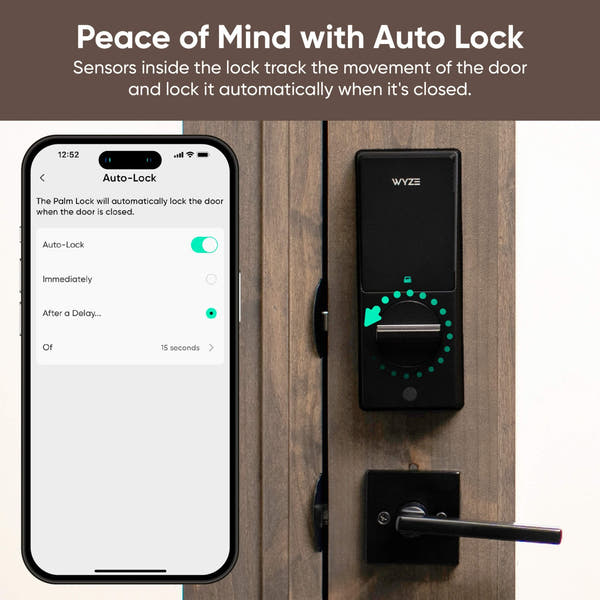 QAMIS PalmLock™ Smart Keyless Door Lock – Palm Recognition, 2 Fobs, Auto-Lock, Weatherproof