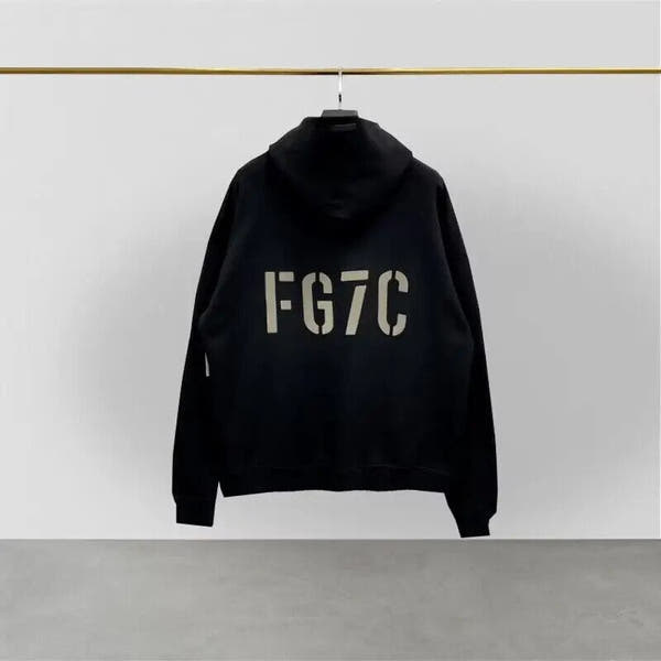 Essentials Oversized Hoodies FG7C Flocking Logo Sweatshirts Hip Hop Wo