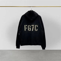 Essentials Oversized Hoodies FG7C Flocking Logo Sweatshirts Hip Hop Wo