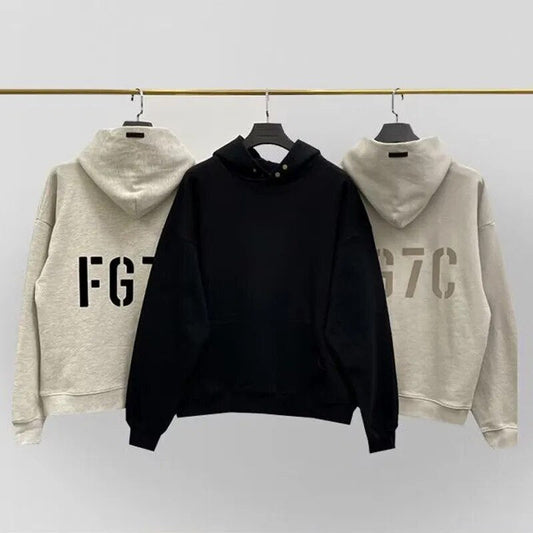 Essentials Oversized Hoodies FG7C Flocking Logo Sweatshirts Hip Hop Wo
