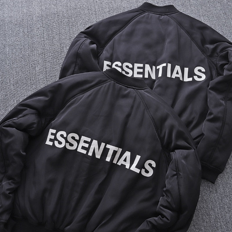 ESSENTIALS High Street Jackets Letter Print Winter Warm Zipper Jacket