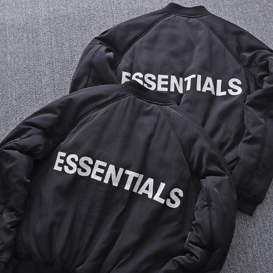 ESSENTIALS High Street Jackets Letter Print Winter Warm Zipper Jacket
