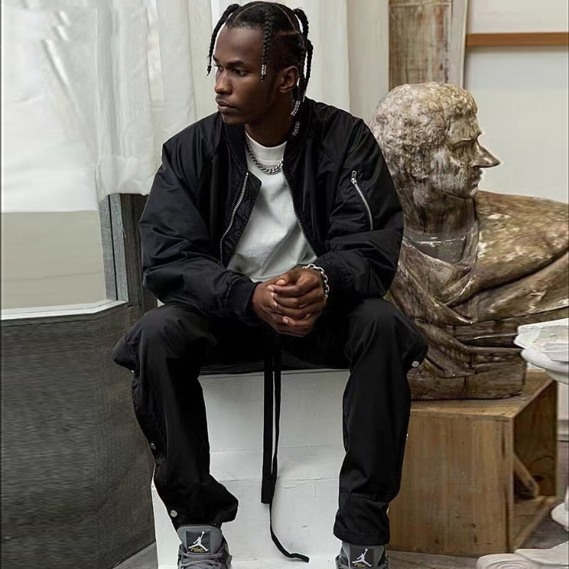 ESSENTIALS High Street Jackets Letter Print Winter Warm Zipper Jacket