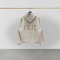 Essentials Oversized Hoodies FG7C Flocking Logo Sweatshirts Hip Hop Wo