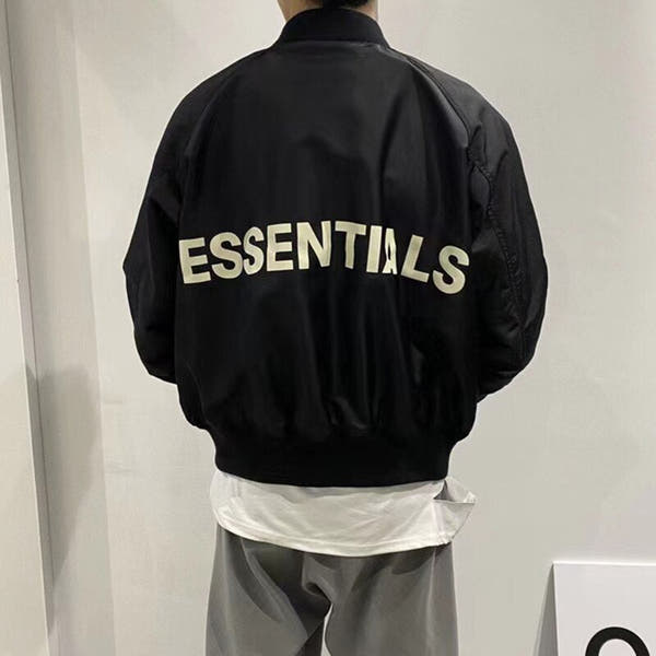 ESSENTIALS High Street Jackets Letter Print Winter Warm Zipper Jacket
