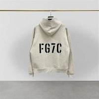 Essentials Oversized Hoodies FG7C Flocking Logo Sweatshirts Hip Hop Wo